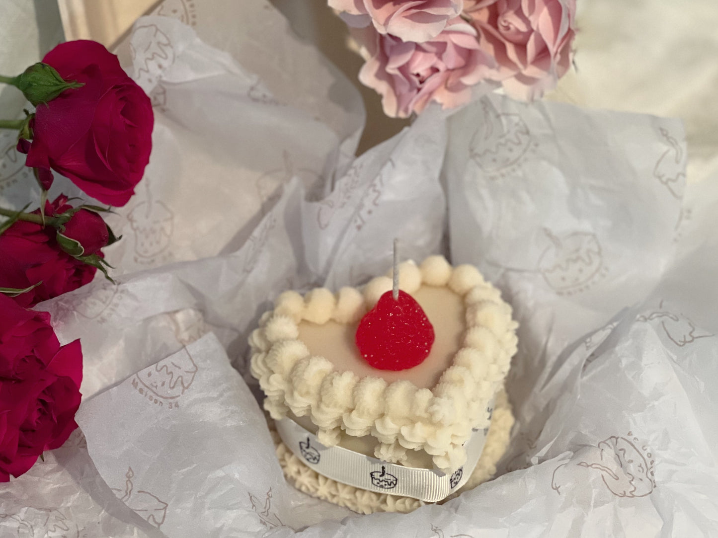 Candle Heart Cake