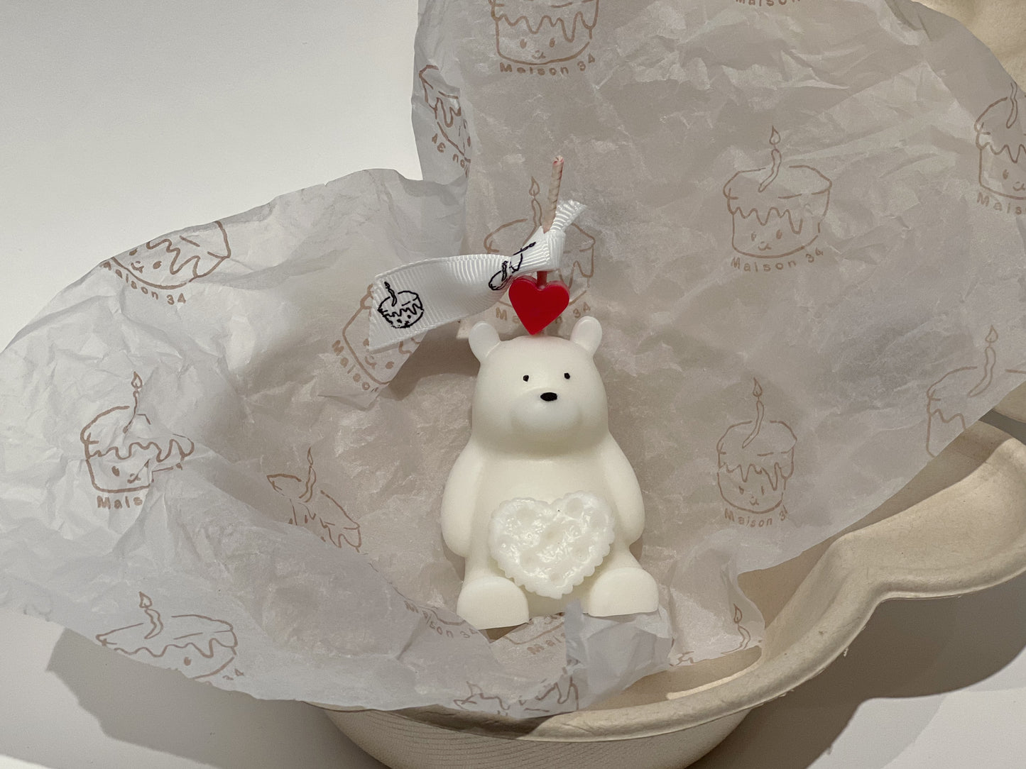 Candle Sweet Heart Polar Bear