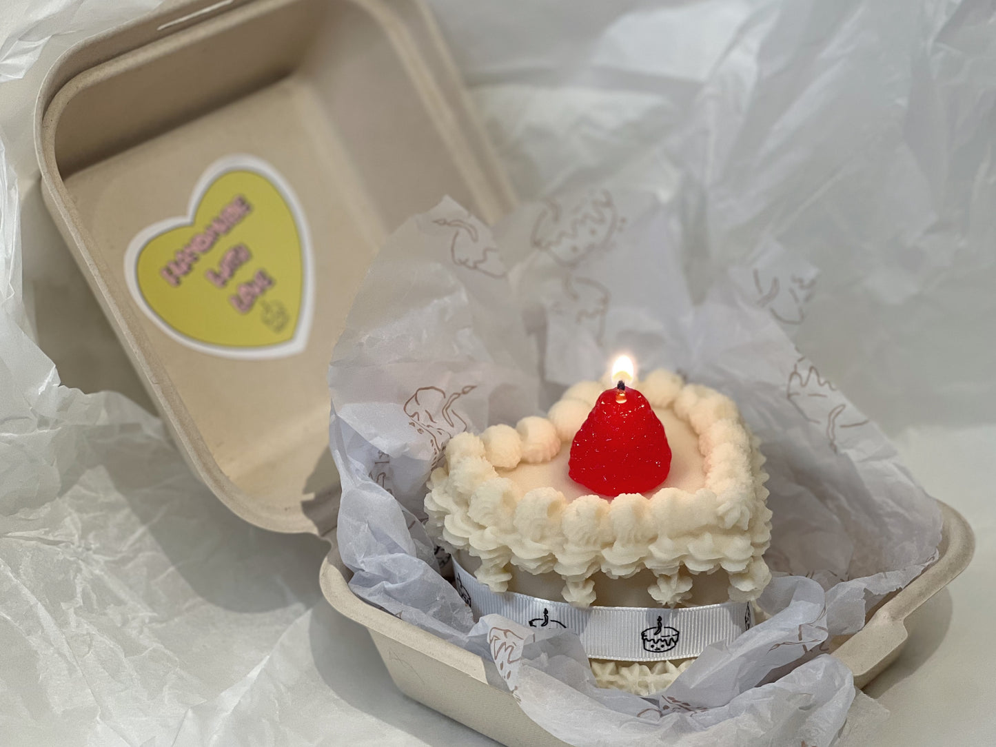 Candle Heart Cake